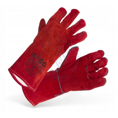 Rękawice spawalnicze MIG czerwone grube