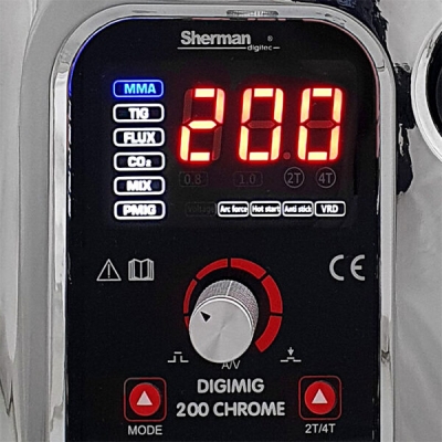 Spawarka inwertorowa Sherman DIGIMIG 200 CHROME z synergią i pulsem