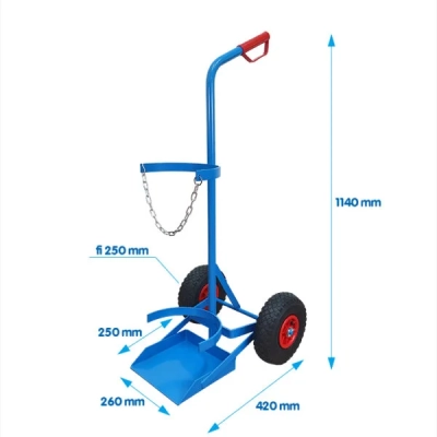 Wózek do butli gazowych jednobutlowy z kołami pompowanymi (pneumatycznymi) Sherman